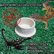Water dish ROUND feeding dish food worm calcium dish bowl waterdish Water container food drinking ca