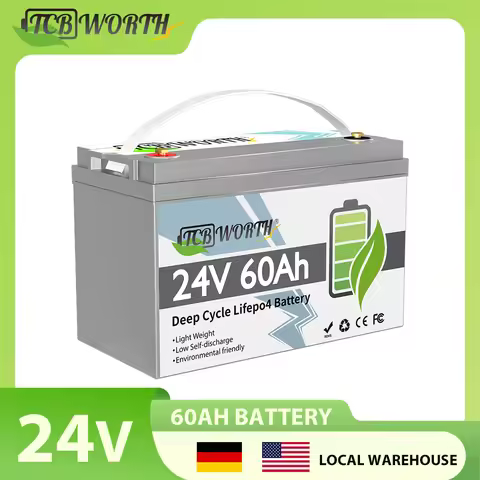 24V 60Ah Lithium-Ion LiFePO4 battery for RV,Marine,Solar,Off Grid Battery Internal BMS, High&Low Tem