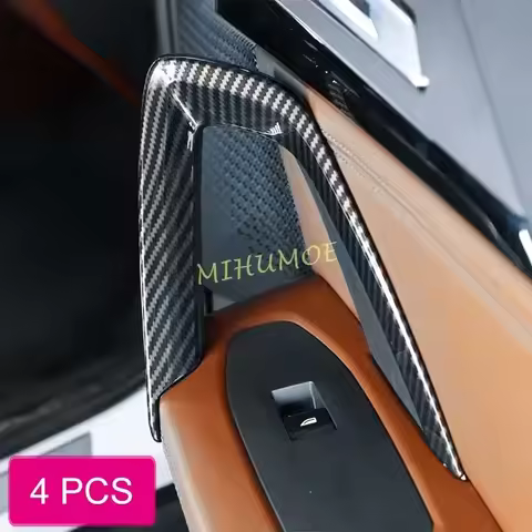 For 2023-2025 BMW X1 iX1 U11 X2 /iX2 U10 Car Door Armrest Handle Cover Trims Carbon Fiber Interior A