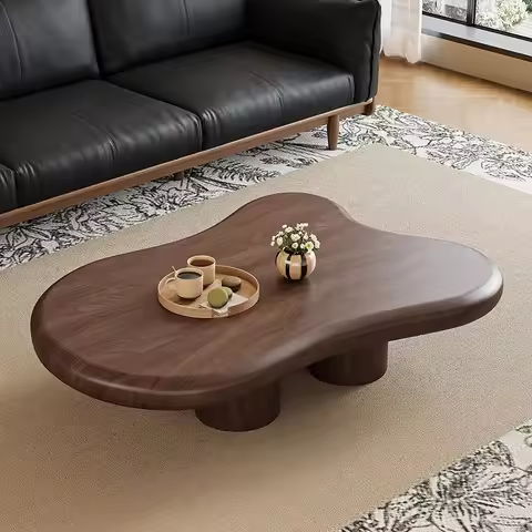 Wabi-sabi style cloud wood coffee table living room simple irregular coffee table antique retro coff