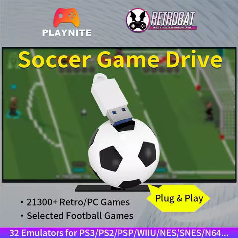 256GB Soccer Game Hard Drive with 21388 Games for PS3/PS2/PS1/WiiU/MAME Portable Game Disk for ROG A