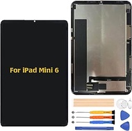 A-MIND for iPad Mini 6 2021 Screen Replacement A2568 LCD Display Touch Digitizer Full Assembly with Repair Tool Kits(Black)