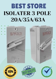 🔥HIGH QUALITY🔥Weatherproof Isolator 3 Phase/Pole Switch 20A / 35A / 63A EV CHARGE SWITCH ON/OFF