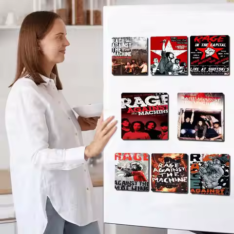 Rock Band Rage Against The Machine Personalized Creative Classic Painting Magnets Fridge Photo Messa