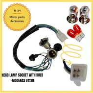 HEAD LAMP SOCKET MODENAS GT128 GT 128 FRONT BULB WITH SIGNAL BULB