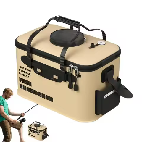 Foldable Live Fish Bucket Outdoor Multifunctional EVA Fishing Bag Live Fish Bait Bucket Wild Fishing