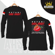 Kaos Lengan Panjang PETANI CABE RAWIT MERAH MUDA TERBARU V2 Arsakha Clothing