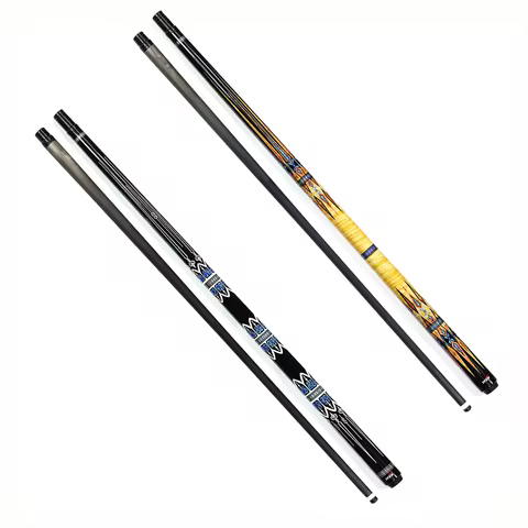 YFen Premium Quality 58'' 1/2-pc Billiard Pool Cue with Authentic Carbon Fiber Shaft with Smooth Com