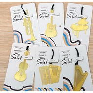 [Philharmonic Castle] Musical Instrument Shape Metal Bookmark Bookmark~Piano, Violin, Guitar, Harp, 