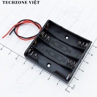 [3 Pieces]- Battery Box, 4xAAA Battery Tray 15cm Extension Cord TechZone Viet