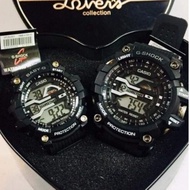 couple watch g shock and baby g watch big small watch sports digital rubber watch with can