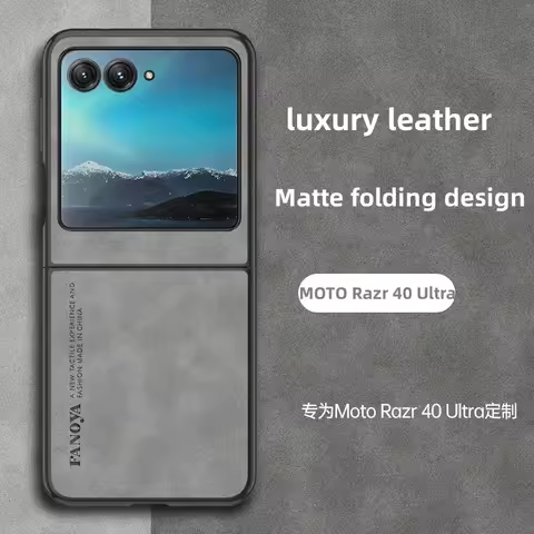 For Motorola MOTO Razr 40 Ultra Case Luxury Leather Matte Folding Case For MOTO Razr40 Ultra Shockpr