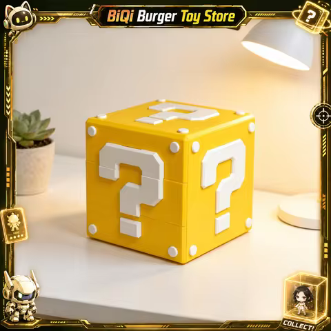 In Stock Super Mario Question Mark Block 3d Printed Storage Box 3-layer Drawer Ornament Simple And S