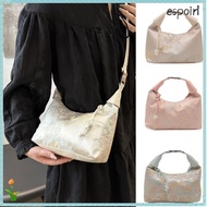 ESPOIR Crossbody Bag, Nylon Texture Small Shoulder Bag, Luxury Pearl Pendant Embroidery Armpit Bag W
