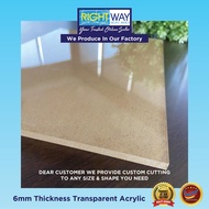 5pcs - 6mm x 150mm x 150mm THICKNESS DIY TRANSPARENT ACRYLIC SHEET