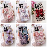 For Honor X7C ALT-LX2 Phone Case With New Elegant Flower Butterfly Pattern HonorX7c X 7C 4G 5G Soft 