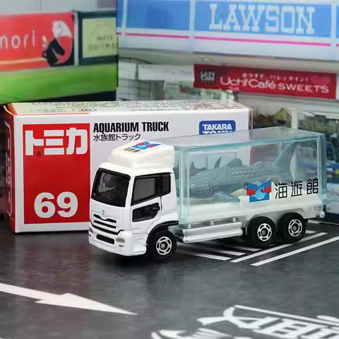Takara Tomy Tomica NO.69 Nissan Diesel Quon Aquarium Truck Alloy Car Diecast Model Replica Series Ch