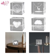 Abbraccia 3D Crystal Cube Crafts Weather Sign Cube for Office Valentine'S Day Decor