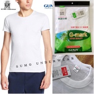 GMARK/GUNZE MEN'S SHORT-SLEEVE T-SHIRT, 100% COTTON TEXTILE, COOL, SOFT. Real photos and videos. SUM