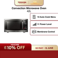 Toshiba ML-EC42S(BS) Black Stainless Steel 10 Auto Menu Microwave, 42L