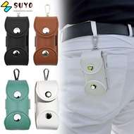 SUYO Golf Ball Bag, With Metal Buckle Small Golf Ball Storage Pouch, Waist Holder Bag PU Leather Golf Protective Bag Men Women