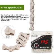 Rust Resistant Gold Plated Bicycle Chain 116 Links