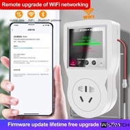 Double Alarm Thermostat Socket WiFi Thermostat Socket Firmware Update Tuya Mobile Phone Metering Temperature Controller Outlet Smart Temperature Controller WIFI 【Pwatch】