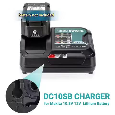 DC10SB Fast Lithium Battery Charger for Makita DC10WD / DC10WC / BL1015 / BL1016 / BL1021B / BL1041B