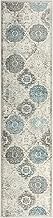 Home Dynamix Boho Celeste Transitional Damask Area Rug, Grey/Blue, 1'6"x7'2"