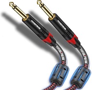 10M TS 1/4 Inch Mono Instrument Cable, 6.35mm(1/4) TS to 6.35mm(1/4) TS Audio Interconnect Cord, 1/4