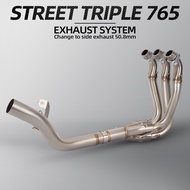 For Triumph Street Triple 765 765R 765S 765RS 2017-2024 Motorcycle Exhaust Manifold Stainless Front 