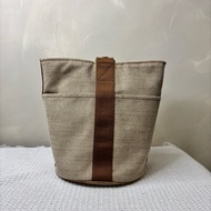 Hermes/愛馬仕 帆布菜籃子水桶包 米粽配色