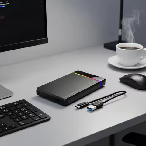 U25N 2.5-inch Type-C tool free portable hard drive case with RGB cool indicator light suitable for m