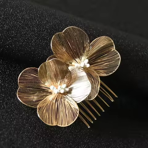 Alloy Flower Hair Clips Women's Hairdo Accessories Fashion Bridal Wedding Hair Comb Women's Headwear