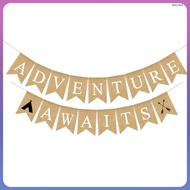 Banner Linen Retirement Decorations Celebrate Adventure Await Party  daicoltd