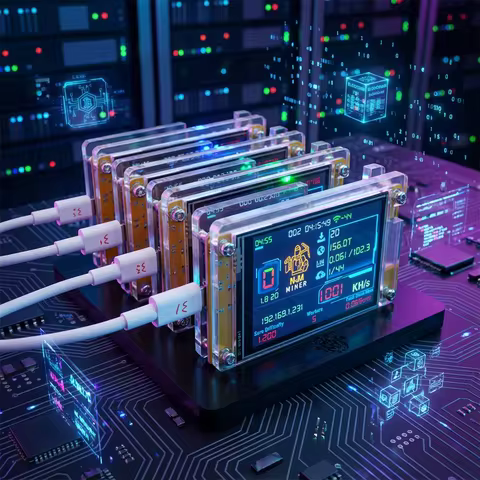 4 pieces NerdMiner V2 NMMiner ESP-2.8 inch Smart Screen Hashrate 980k h/s Crypto Solo Lottery NMMine