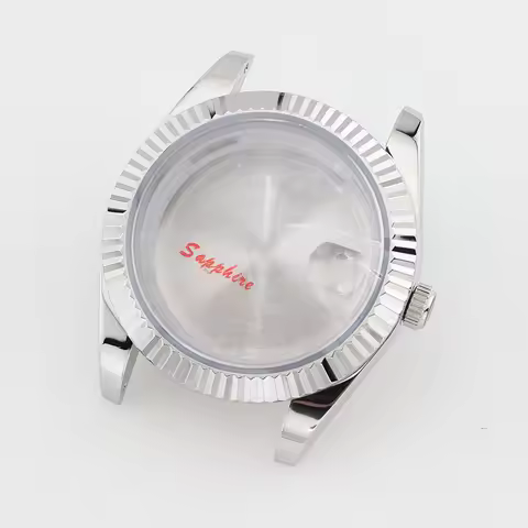 41mm Fluted Bezel Datejust Style NH35 Watch Case Flat Sapphire Glass with Clear AR for Seiko Mod Rep