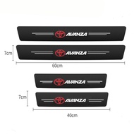 4Pcs/Set Stiker Pintu Mobil Sill Plate Karbon Fiber 3D Sticker Sill Plate Pelindung Pijakan Lantai P