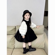 2026 Temperament cod Vest Sleeve Puff Korean Ben Baby Shirt Autumn Skirt Hezhu Dress New Dress Velve