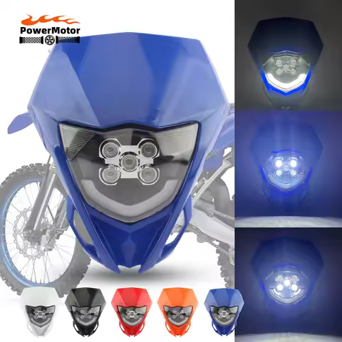 Motorcycle LED Headlight Plate for Yamaha WR YZ 250 450 Parts Headlamp Fairing Dirt Bike Supermoto E