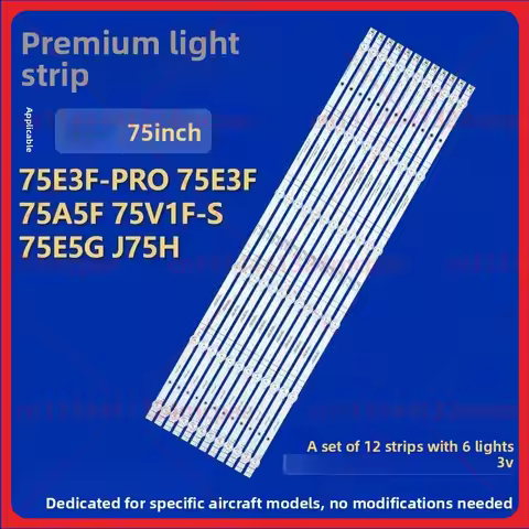 TV Backlight Strips for Hisense 75E3F-PRO 75E3F 75A5F 75V1F-S 75E5G J75H