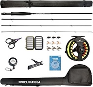 MASTER LOGIC Stealth Fly Fishing Rod Combo Starter Kit, 30T Carbon Fiber Graphite Fly Rods with Die-