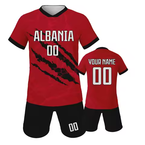 Custom Albania Soccer Uniform Personalize Printed Name Number Football Jersey National Team Football