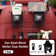 【Toyota Alphard】Car Seat Back Water Cup Holder with Hook Car Storage Box Phone Holder Multifunctiona