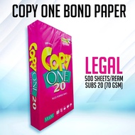 Copy One Bond Paper 70GSM  Long / A4 / Short  / Substance 20 (1 ream)