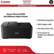 Canon Pixma E4570 Ink Efficient Inkjet Printer | Print,Scan,Copy,Fax | Wifi, Duplex, ADF | 3 Years W