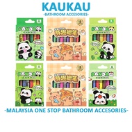 KAUKAU Krayon Warna Kids Washable Crayon Set Panda 8 Colors Capybara 12 Colors Mini Cute Cartoon Pas