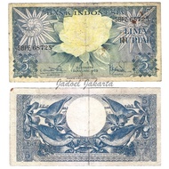 Uang Kuno Seri Bunga 5 Rupiah Tahun 1959 VF
