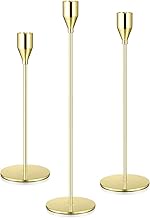 Pack of 3 Gold Candle Holders Gold Vintage Decorative Metal Tall Candle Holder for Wedding Table Bir