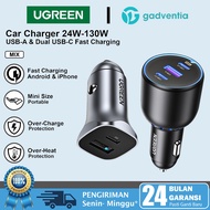UGREEN Car Charger USB A + Dual USB Type C Car Fast Charging For iphone 11 12 13 14 Pro Max Samsung 